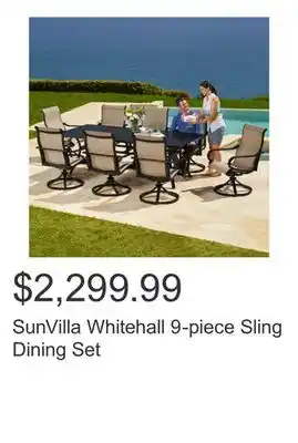 Costco SunVilla Whitehall 9-piece Sling Dining Set offer