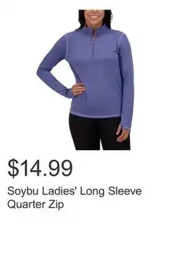 Costco Soybu Ladies' Long Sleeve Quarter Zip offer