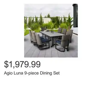 Costco Agio Luna 9-piece Dining Set offer