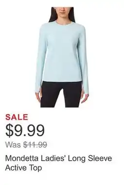 Costco Mondetta Ladies' Long Sleeve Active Top offer