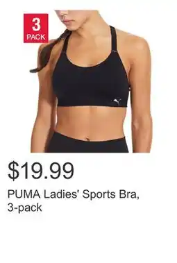 Costco PUMA Ladies' Sports Bra, 3-pack offer