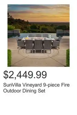 Costco SunVilla Vineyard 9-piece Fire Outdoor Dining Set offer