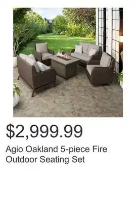 Costco Agio Oakland 5-piece Fire Outdoor Seating Set offer