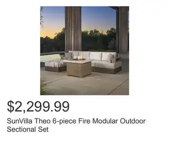 Costco SunVilla Theo 6-piece Fire Modular Outdoor Sectional Set offer