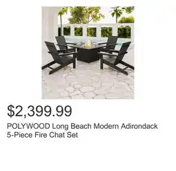 Costco POLYWOOD Long Beach Modern Adirondack 5-Piece Fire Chat Set offer