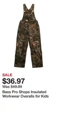 Cabela's Bass Pro Shops Insulated Workwear Overalls for Kids offer