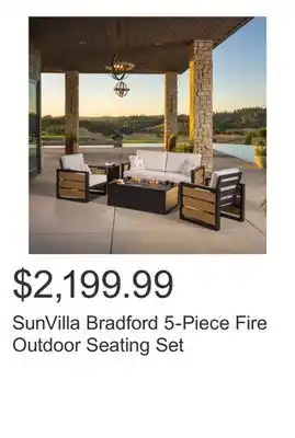 Costco SunVilla Bradford 5-Piece Fire Outdoor Seating Set offer