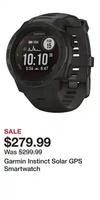 Cabela's Garmin Instinct Solar GPS Smartwatch offer