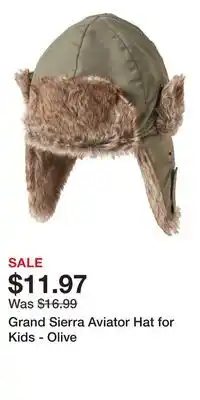 Cabela's Grand Sierra Aviator Hat for Kids - Olive offer