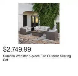 Costco SunVilla Webster 5-piece Fire Outdoor Seating Set offer