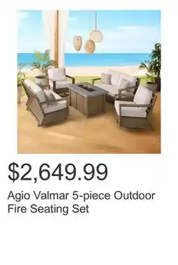 Costco Agio Valmar 5-piece Outdoor Fire Seating Set offer