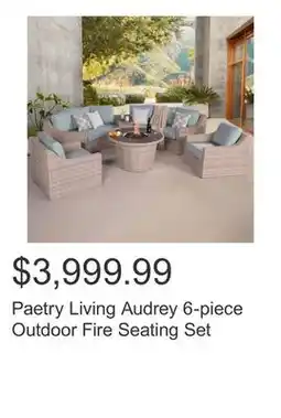 Costco Paetry Living Audrey 6-piece Outdoor Fire Seating Set offer