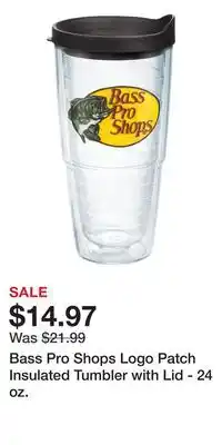 Cabela's Bass Pro Shops Logo Patch Insulated Tumbler with Lid - 24 oz offer