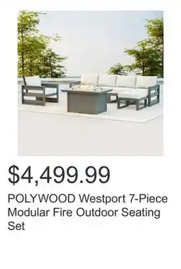 Costco POLYWOOD Westport 7-Piece Modular Fire Outdoor Seating Set offer