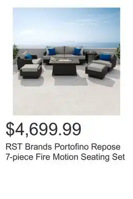 Costco RST Brands Portofino Repose 7-piece Fire Motion Seating Set offer