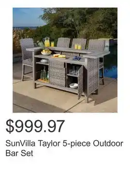 Costco SunVilla Taylor 5-piece Outdoor Bar Set offer