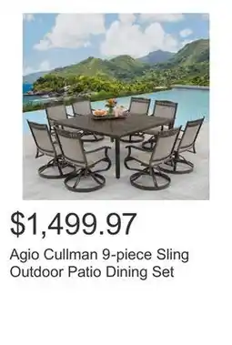 Costco Agio Cullman 9-piece Sling Outdoor Patio Dining Set offer