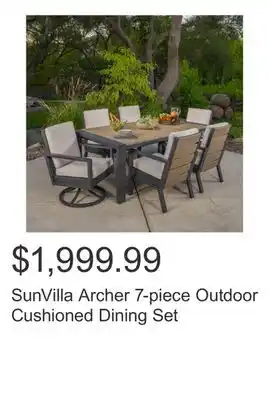 Costco SunVilla Archer 7-piece Outdoor Cushioned Dining Set offer