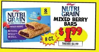 Ollie's NUTRI GRAIN MIXED BERRY BARS offer