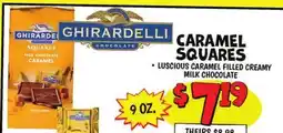 Ollie's GHIRARDELLI CARAMEL SQUARES 9 OZ offer