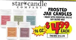 Ollie's Star Candle Company FROSTED JAR CANDLES offer