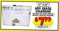 Ollie's DRY ERASE CALENDAR offer