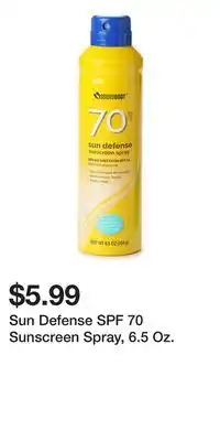 Big Lots Sun Defense SPF 70 Sunscreen Spray, 6.5 Oz offer