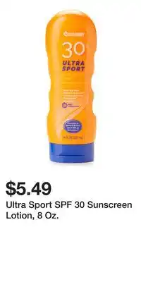 Big Lots Ultra Sport SPF 30 Sunscreen Lotion, 8 Oz offer