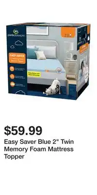 Big Lots Easy Saver Blue 2 Twin Memory Foam Mattress Topper offer