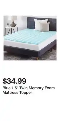 Big Lots Blue 1.5 Twin Memory Foam Mattress Topper offer