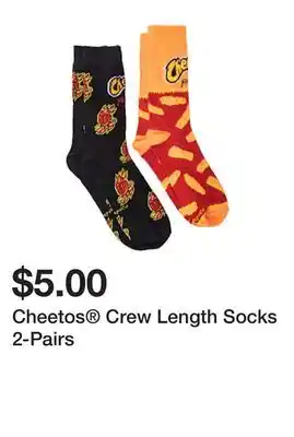 Five Below Cheetos Crew Length Socks 2-Pairs offer