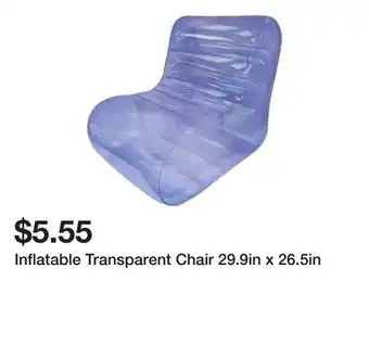 Five Below Inflatable Transparent Chair 29.9in x 26.5in offer