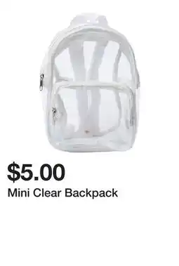 Five Below Mini Clear Backpack offer