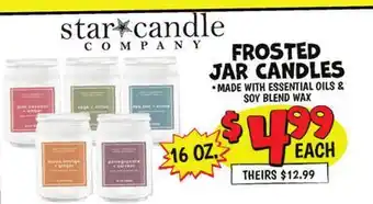 Ollie's FROSTED JAR CANDLES offer