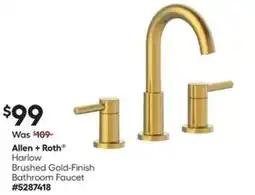 Lowe's Allen + Roth Harlow Brushed Gold-Finish Bathroom Faucet offer