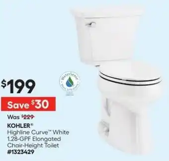 Lowe's Kohler water Highline Curve White offer