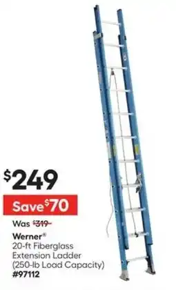 Lowe's Werner 20-ft Fiberglass Extension Ladder offer