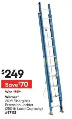 Lowe's Werner 20-ft Fiberglass Extension Ladder offer