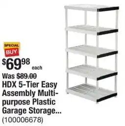 The Home Depot HDX 5-Tier Easy Assembly Multi- purpose Plastic Garage Storage offer