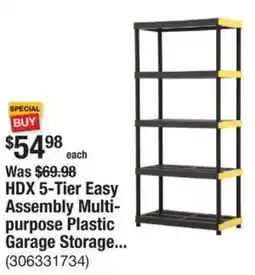 The Home Depot HDX 5-Tier Easy Assembly Multi- purpose Plastic Garage Storage offer