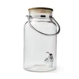 Walmart Better Homes & Gardens Clear 1.5 Gallon Glass Beverage Dispenser with Wood Lid offer