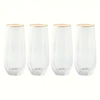 Walmart Thyme & Table 4-Piece Scalloped Stemless Flute Glass Set offer