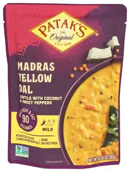 Walmart Patak's Madras Yellow Dal, Ready to Heat and Eat Curry, 10.05 oz, Pack of 6 offer