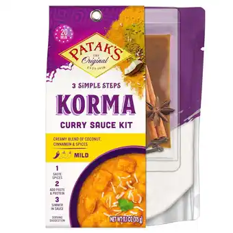 Walmart Patak's Korma Curry Sauce 3-Step Kit, 11 oz, Pack of 6 offer