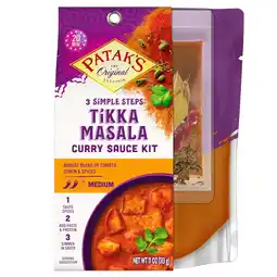 Walmart Patak's Tikka Masala Curry Sauce 3-Step Kit, 11 oz, Pack of 6 offer