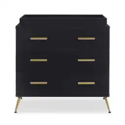 Walmart Delta Children Sloane 4 Drawer Dresser with Changing Top and Interlocking Drawers, Black /Bronze offer