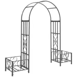 Walmart Outsunny Garden Arbor & Wedding Arch with Planters & Heart Motifs offer