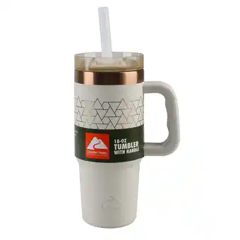 Walmart Ozark Trail 18 Oz Insulated Stainless Steel Tumbler With Handle, Beige offer