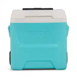 Walmart Igloo 16 QT Laguna Hard Sided Ice Chest Cooler with Wheels, Aqua Blue offer