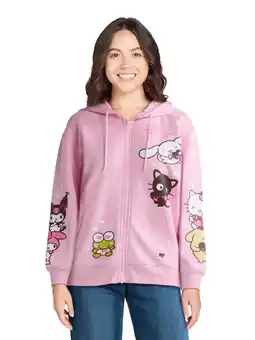 Walmart Hello Kitty and Friends Valentine’s Day Zip Front Graphic Hoodie Sweatshirt, Women’s offer